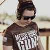 Grunt Style Messy Buns amp Guns  Womens TShirtWoodland Camo