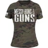 Grunt Style Messy Buns amp Guns  Womens TShirtWoodland Camo