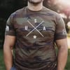 Grunt Style Basic Simple USA Mens TShirtWoodland Camo