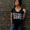 Grunt Style Messy Buns amp Guns Womens VNeck TShirtBlack