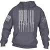 Grunt Style Rifle Flag 20  Mens HoodieHeather Grey