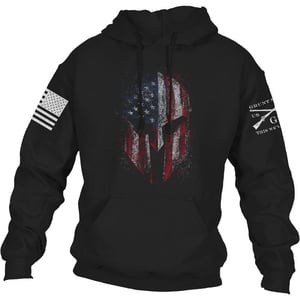 Grunt Style American Spartan 20 Unisex Patriotic Pullover HoodieBlack