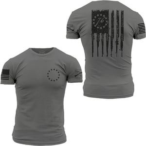 Grunt Style Betsy Rifle Flag Mens TShirtHeavy Metal