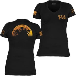 Grunt Style Hold and Focus Womens VNeck TShirtBlack