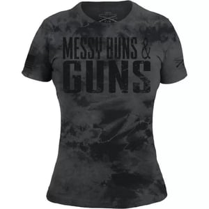 Grunt Style Messy Buns amp Guns  Womens TShirtBlack Wash