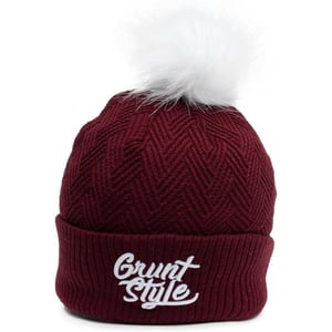 Grunt Style Fleece Lined Maroon Pom Pom Beanie One Size MaroonGrunt Style Fleece Lined Maroon Pom Pom Beanie One Size Maroon