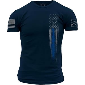 Grunt Style Blue Line Flag Mens TShirtNavy