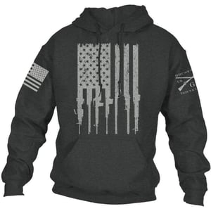 Grunt Style Rifle Flag 20  Mens HoodieDark Heather