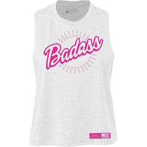 imageGrunt Style Badass Racerback Womens Cropped TankWhite