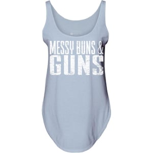 imageGrunt Style Messy Buns ampamp Guns Womens Flowy Tank TopStonewash Denim