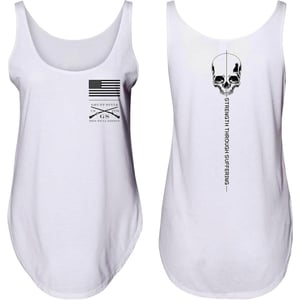 imageGrunt Style Strength Through Suffering Womens Flowy Tank TopWhite