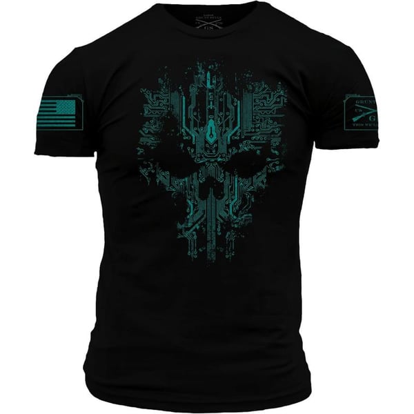 Grunt Style Circuit Skull Mens TShirtBlack