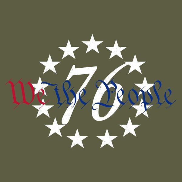 76 We The People Mens TShirtMilitary Green