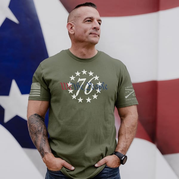 76 We The People Mens TShirtMilitary Green