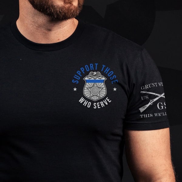 Blue Line Support Those Who Serve Mens TShirtBlue Line Support Those Who Serve Mens TShirt