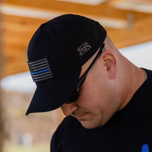 Grunt Style Blue Line Flag Hat Black One SizeGrunt Style Blue Line Flag Hat Black One Size