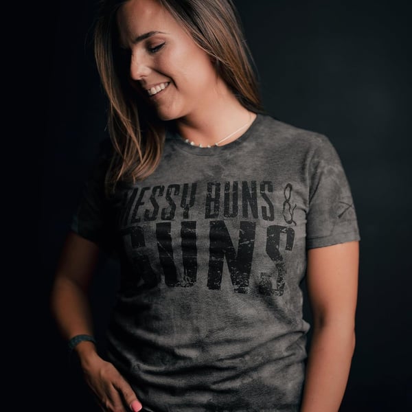 Grunt Style Messy Buns amp Guns  Womens TShirtBlack Wash