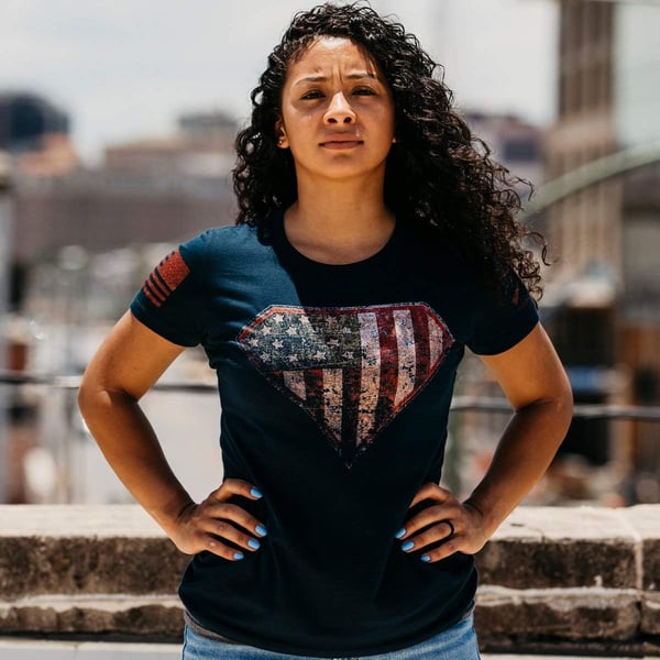 Grunt Style Super Patriot 20 Womens TShirtMidnight Navy