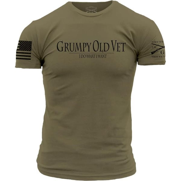 Grumpy Old Vet Mens TShirtMilitary Green