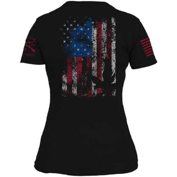 Grunt Style Freedom Flag Womens TShirtBlack