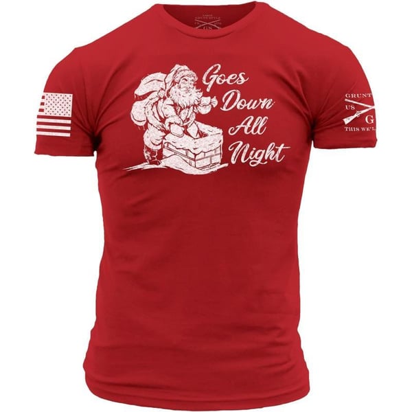 Grunt Style Goes Down All Night Mens TShirtRed