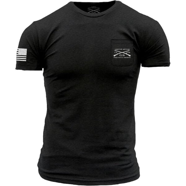 Pocket Basic Mens TShirtBlack Heather