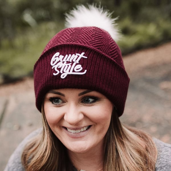 Grunt Style Fleece Lined Maroon Pom Pom Beanie One Size MaroonGrunt Style Fleece Lined Maroon Pom Pom Beanie One Size Maroon