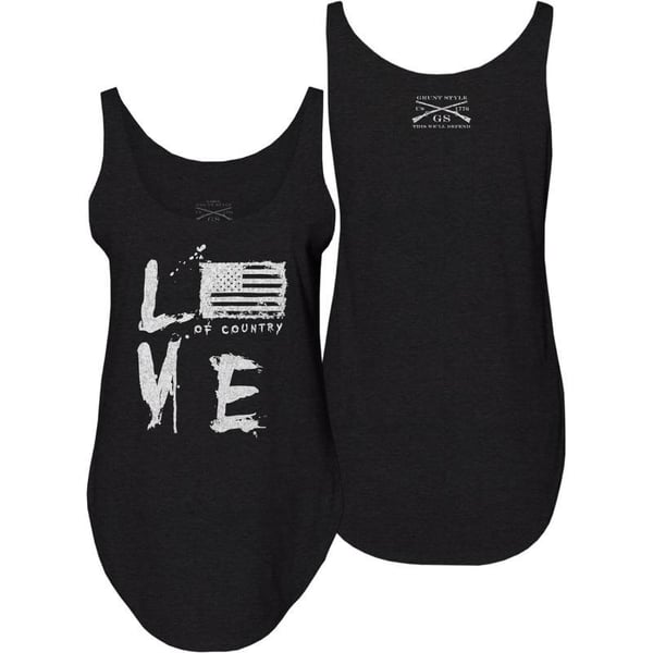 Grunt Style Love of Country Womens Flowy Tank TopBlack