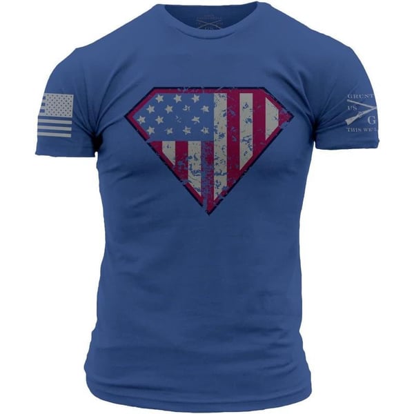 Grunt Style Super Patriot Mens TShirtRoyal Blue