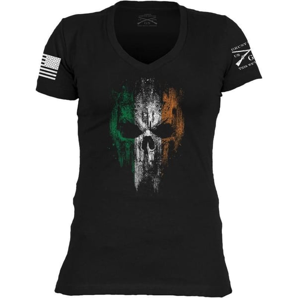 Grunt Style Irish Reaper Womens VNeck TShirtBlack