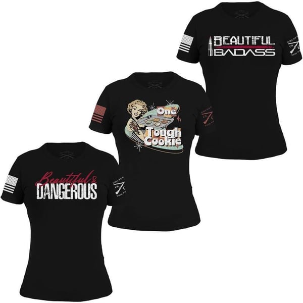 Grunt Style Fierce Female Bundle TShirt 3Pack Beautiful Badass One Tough Cookie Beautiful amp Dangerous LargeGrunt Style Fierce Female Bundle TShirt 3Pack Beautiful Badass One Tough Cookie Beautiful amp Dangerous Large