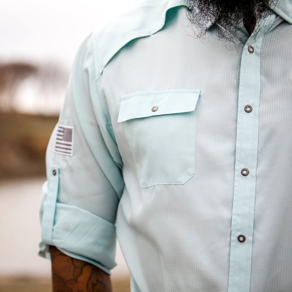 Grunt Style Fishing Shirt Long Sleeve Button DownSeafoam