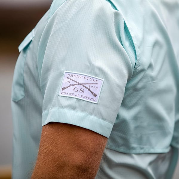 Grunt Style Fishing Shirt Short Sleeve Button DownSeafoam