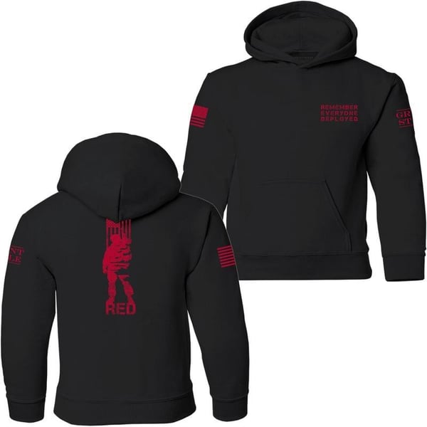 Grunt Style RED All Forces Unisex Youth HoodieBlack