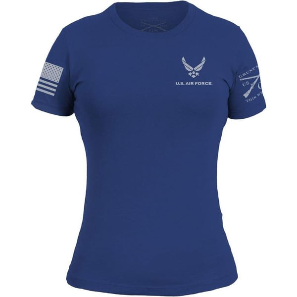 Grunt Style USAF US Air Force Basic Logo Womens TShirtRoyal