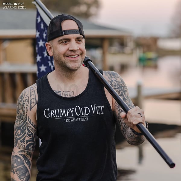 imageGrunt Style Grumpy Old Vet Mens Tank TopBlack