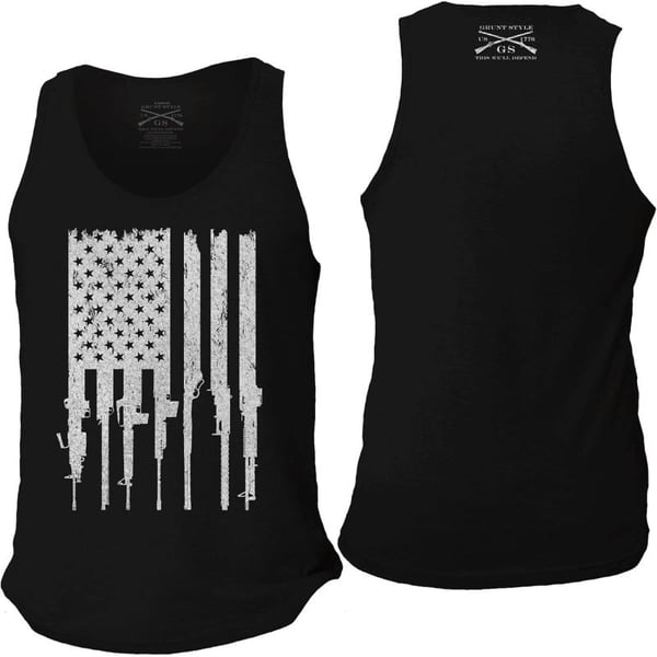 imageGrunt Style Rifle Flag Mens TankBlack