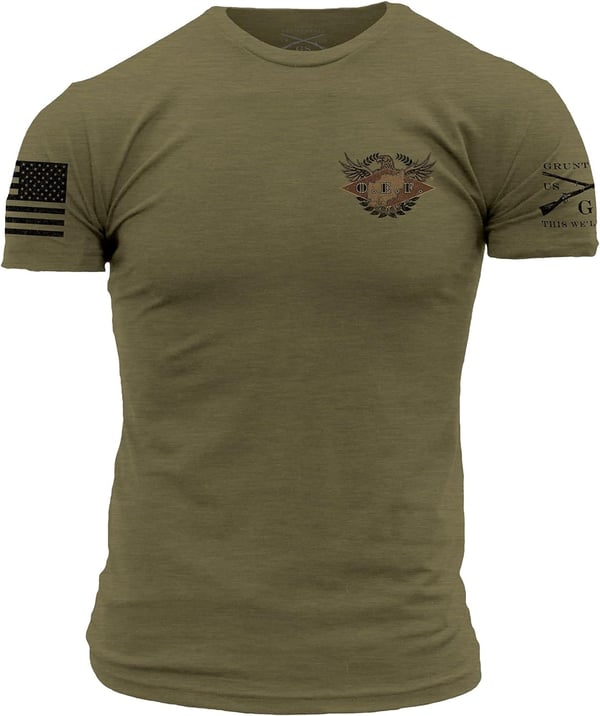 Grunt Style OEF Veteran Mens TShirtMilitary Green