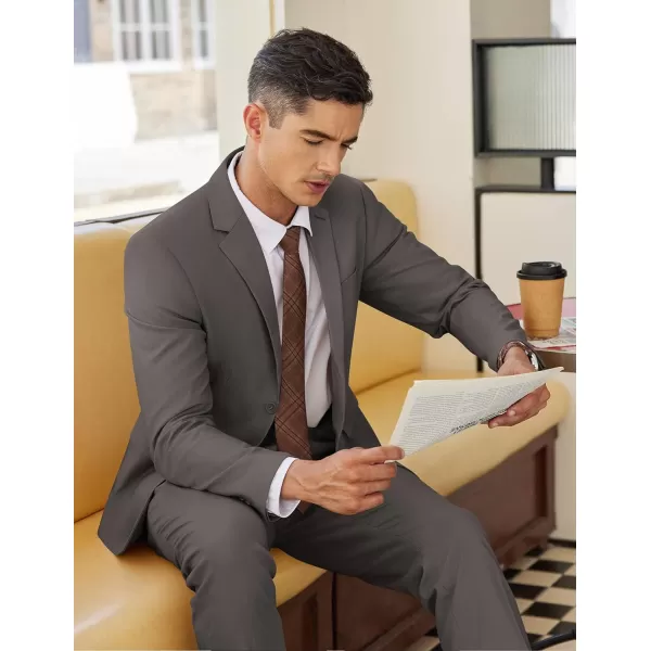 COOFANDY Men 2 Piece Cotton Linen Suits Set Casual Lightweight Blazer Jacket Regular Fit Suit Pants