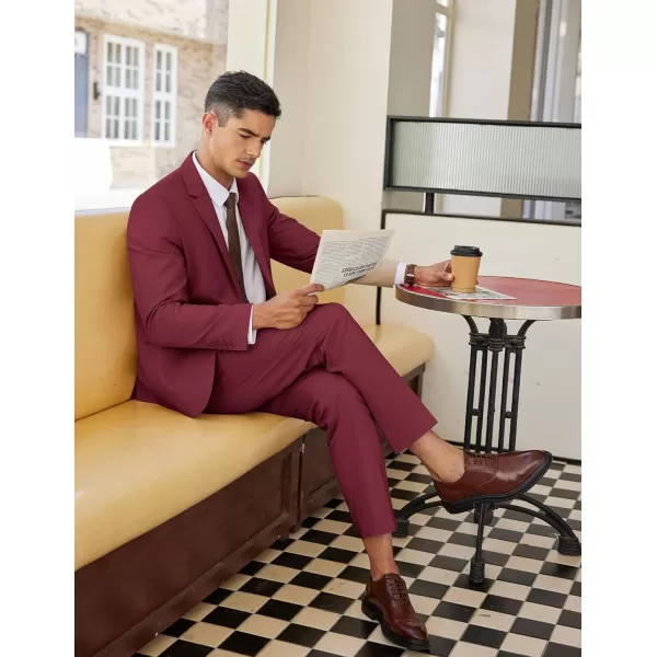 COOFANDY Men 2 Piece Cotton Linen Suits Set Casual Lightweight Blazer Jacket Regular Fit Suit Pants