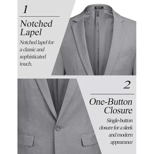 COOFANDY Men 2 Piece Suits Two Button Blazer Jacket Tuxedo Slim Fit Suit Pant