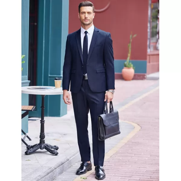 COOFANDY Men 2 Piece Suits Two Button Blazer Jacket Tuxedo Slim Fit Suit Pant