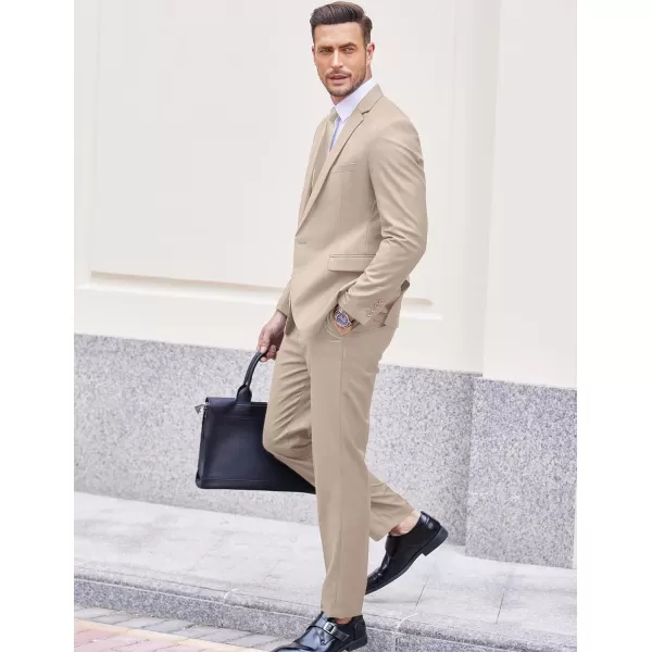 COOFANDY Men 2 Piece Suits Two Button Blazer Jacket Tuxedo Slim Fit Suit Pant