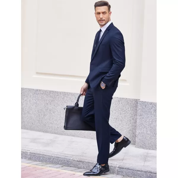 COOFANDY Men 2 Piece Suits Two Button Blazer Jacket Tuxedo Slim Fit Suit Pant