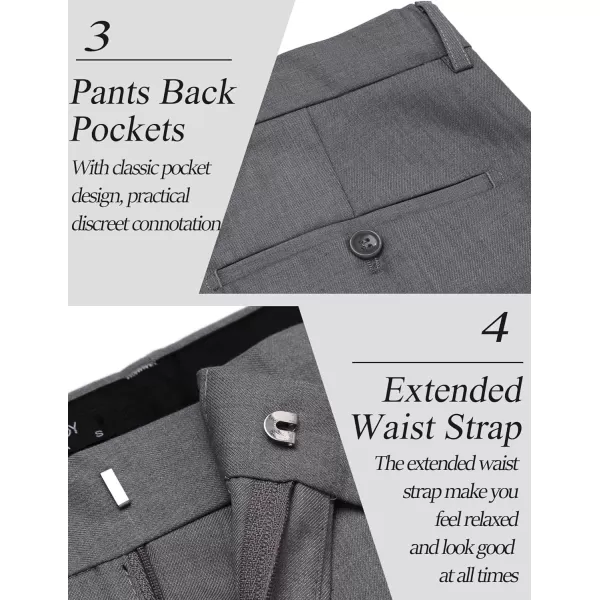 COOFANDY Men 2 Piece Suits Two Button Blazer Jacket Tuxedo Slim Fit Suit Pant