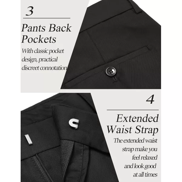 COOFANDY Men 2 Piece Suits Two Button Blazer Jacket Tuxedo Slim Fit Suit Pant