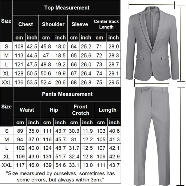 COOFANDY Men 2 Piece Suits Two Button Blazer Jacket Tuxedo Slim Fit Suit Pant