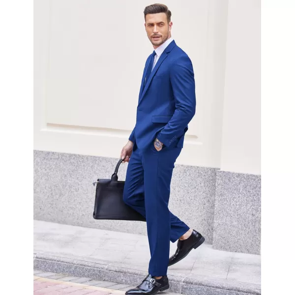 COOFANDY Men 2 Piece Suits Two Button Blazer Jacket Tuxedo Slim Fit Suit Pant
