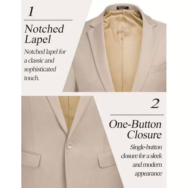 COOFANDY Men 2 Piece Suits Two Button Blazer Jacket Tuxedo Slim Fit Suit Pant