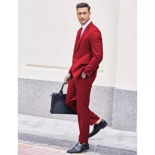 COOFANDY Men 2 Piece Suits Two Button Blazer Jacket Tuxedo Slim Fit Suit Pant